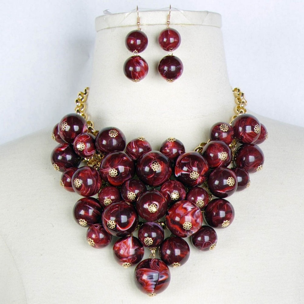 Bib Statement Necklace + Earring Set - image 2